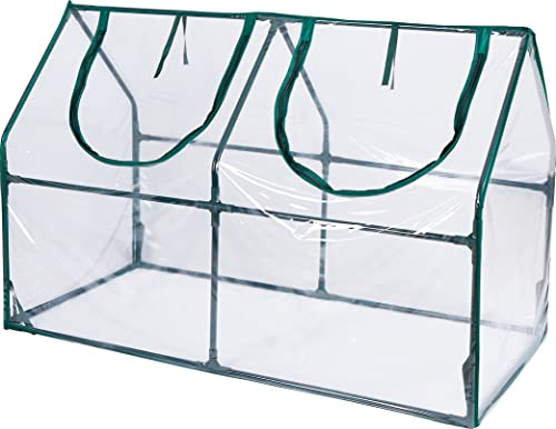 Hersig - Invernadero de Suelo para terraza o Jardin | Mini Huerto Urbano Transparente y Verde 130x65x85cm