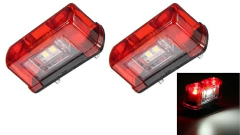 2x Feux d'Eclairage de Plaque d'Immatriculation Plafonnier + Feu de position Arrière 4 LED Universel pour Camion Remorque Camper Bus 12V