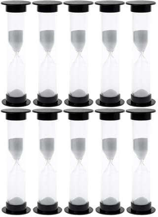 Jiqoe Lot de 10 sabliers de 1 minute pour enfants