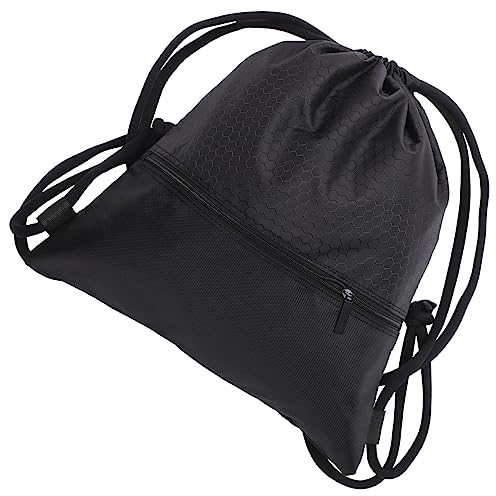 GALPADA Schwarze Nylon-basketballtasche Mit Kordelzugverschluss Groß Für Sportartikel Kleidung Schuhe Und Alltagsgegenstände Robust Und Langlebig Für Basketball Fußball Und Andere