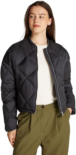 Tommy Hilfiger Chaqueta Bomber Mujer Casual Quilted Down acolchada, Negro (Black), XL