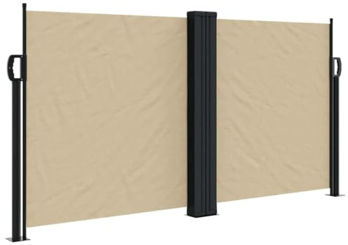 vidaXL Tenda da Sole Laterale Retrattile Beige 120x1000 cm