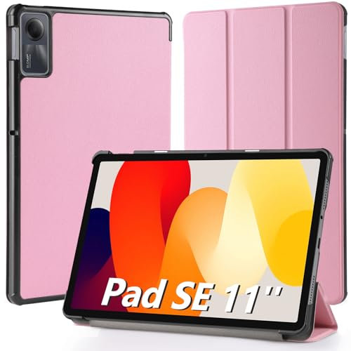 Hianjoo Custodia Compatibile per Xiaomi Redmi Pad SE 11'' (2023),Ultra Sottile Smart Cover in Pelle Compatibile con Xiaomi Redmi Pad SE 11 Pollici -Rosa