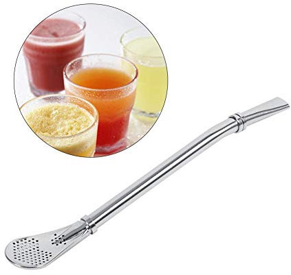 Nimomo Cuchara de Filtro de Paja, Pajitas de Acero Inoxidable con Cuchara Filtro, fiable, yerba mate, té, calabaza, bombilla, pajita, cuchara filtro, pajitas con filtro para té suelto