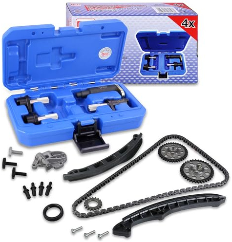 ATEC Germany Juego de cadena de distribución y herramienta de ajuste del motor Compatible con SEAT IBIZA 4 (6J5,6P1,6J1,6P5,6J8,6P8),TOLEDO 4 (KG3),SKODA FABIA 2 (542,545),RAPID,ROOMSTER 5J,VW POLO