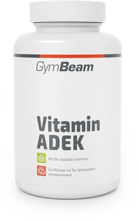 GymBeam Vitamina ADEK, 90 Capsule con Vitamine Liposolubili (A, D, E, K), Metabolismo del Ferro, Mantenimento di Pelle e Ossa Sane, Supporto al Sistema Immunitario e alla Funzione Muscolare