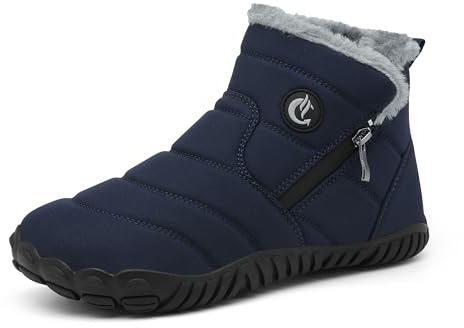 CELANDA Barfot, vinterskor, dam, varm, plysch, fodrade vinterstövlar, herr, vinter, snöstövlar, halkfria, korta skaft, stövlar, bekväma slip-on stövlar, utomhus, storlek 36–46 EU, blå, 40 EU