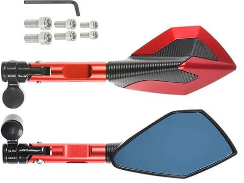 STQNXR Motorrad Rückspiegel Für BM&W G310R GS R1200GS R1250GS ADV F800GS 850GS F650GS F750GS Motorradspiegel 10mm Universal Rückspiegel Dekoration(Red)