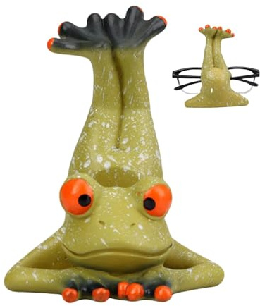 zwxqe Einzigartiges Brillen-Display, niedliches - , dekorativer Brillenständer, lustiger Brillenhalter, skurriles Brillenregal, Froschfiguren- , origineller Brillenhalter, verspieltes