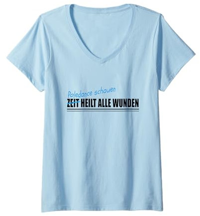 Damen POLEDANCE SCHAUEN POLEDANCE T-Shirt mit V-Ausschnitt