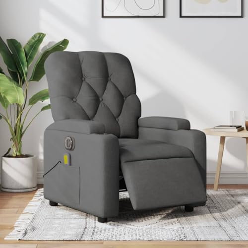 IKAYAA Elektrischer Fernsehsessel Massagesessel Elektrisch Verstellbar Massage Sessel mit Massagefunktion Relaxsessel Liegefunktion Liegesessel Wohnzimmer Relaxliege