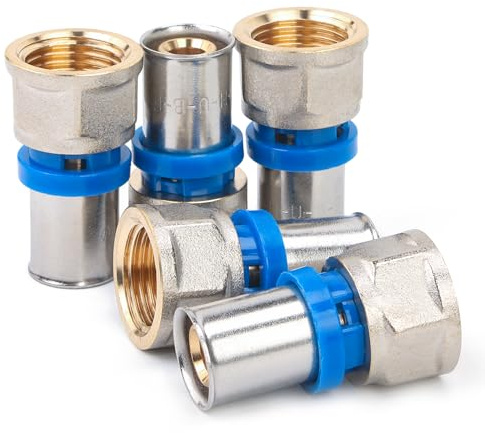 LTWFITTING Pressfitting mit 1/2 IG/Innengewinde für Rohr 16mm (5 Stück)
