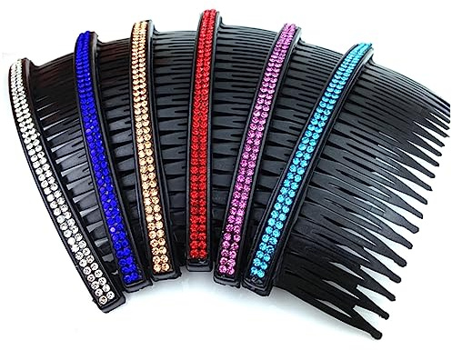 NOLITOY 5 Stück Haarkamm Mit 20 Zähnen Aus Schwarzem Kunststoff Strass Haarschmuck Für Braut Und Mädchen Doppelreihiger Schiebe Haarkamm Für Hochzeit Party Und Alltag