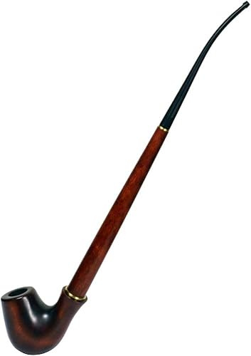 33 cm lång rökpipa i trä | Churchwarden-pipa | För 9 mm filter | Sammetspåse ingår | Endast för tobaksanvändning