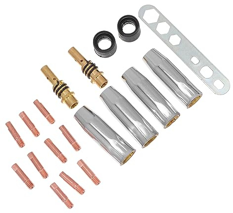 Lurrose 19piezas Kit De De Soldadura Puntas De Soldador Mig Boquilla De y Soporte Para Adecuado Para Trabajos De Soldadura