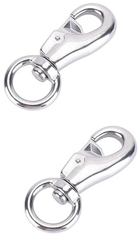HEMOTON 2 Ganci Rotanti con Fibbia Ganci per Amaca da Esterno Altalena Sedia Sospesa Girevole in Acciaio Metallo Argentato