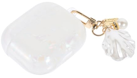 EXCEART Étui pour Écouteurs à Motif Coquillage avec Pendentif, Compatible, Protection Antichoc Délicate, Accessoire pour Femmes, Bleu Coloré