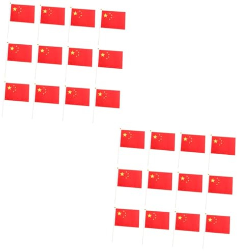 2 Ensembles Drapeaux Miniatures Chinois À Main De Polyester Pour Décoration Événements Festifs Mât Drapeaux De Patriotisme 50 Pièces * 2