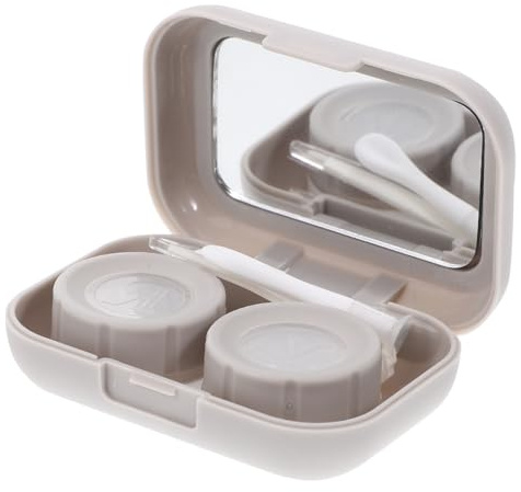 Baluue Estuche para Lentillas Portátil y Ligero de Vidrio y Abs con Diseño Práctico para Almacenamiento, Adecuado para Llevar en Mochila o Bolso