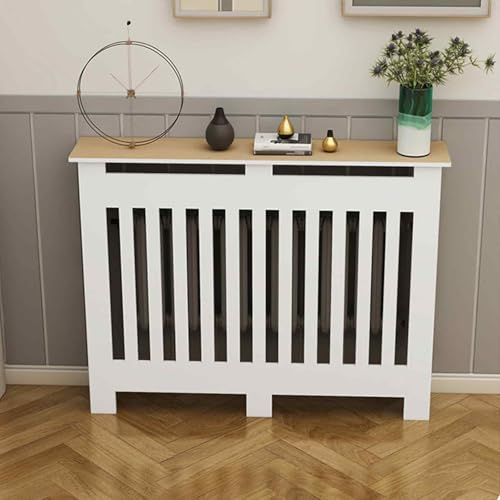 Cache-radiateur Décoratif en Bois pour Radiateur, Grille Cache Radiateur Protection Contre Les Intempéries, Lattes Verticales(100x90x25cm/39x35x10in)
