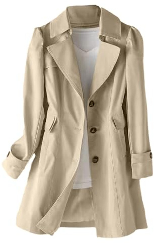 Suncadmious Trench doppiopetto da Donna elegante classico antivento di media lunghezza traspirante leggero slim fit da lavoro da indossare all'aperto