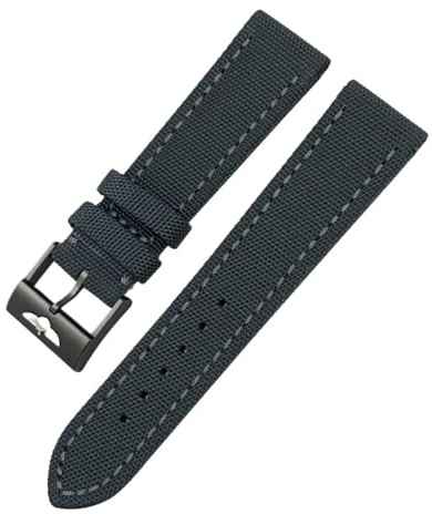 TLCBAZCF Kompatibel mit Breitling, kompatibel mit Tudor, kompatibel mit Citizen, kompatibel mit Tissot, kompatibel mit Omega, Nylon-Uhrenarmband(Gray black,22mm)