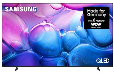 Samsung QLED 4K Q6FA 65 Zoll (163 cm) UHD Fernseher, Optimiert für Fussball, 100% Farbvolumen für satte Farben, Quantum HDR, 4K Upscaling, Kostenlos 900 Sender TV Plus, Samsung Vision AI Smart TV