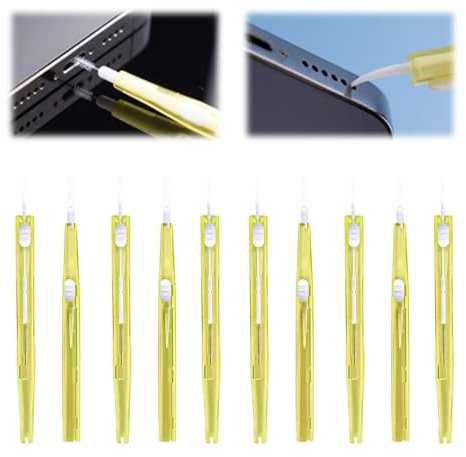 10Pcs Charge Charging Port Cleaning Brush Kit, Plastic Cell Phone Cleaning Brush Nylon Bristles & Hook Dual-Function Port Cleaner Accessories for Phone Earbud Headphones