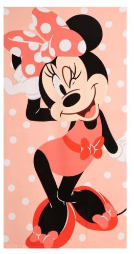 Toalla Minnie 70 x 140 cm Niño y Niña - Toalla Infantil Disney Minnie Mouse Suave y Absorbente para Playa, Piscina y Natación, Toalla Infantil Verano 2-10 Años