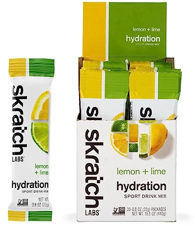 Skratch Labs Hydration Sports Drink Mix Packets – Real‑Fruit Electrolyte Powder for Fast Hydration & Endurance | Lemon Lime | 20 Pack | Vegan, Non‑GMO, Clean Ingredients