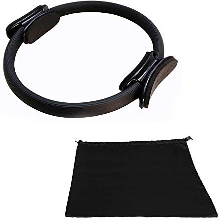 ANLIN 35,6 cm Pilates Ring Magic Circle Dual Grip Eva Fitness Yoga Widerstand Gym Aerobic, Schwarz