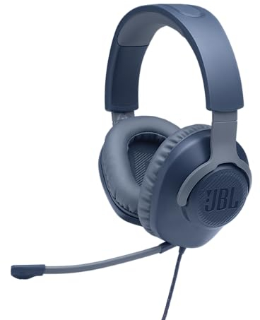 JBL Quantum 100 – Casque gaming filaire avec micro détachable – Accessoire gamer léger et confortable – Compatible avec plusieurs plateformes – Couleur : Bleu