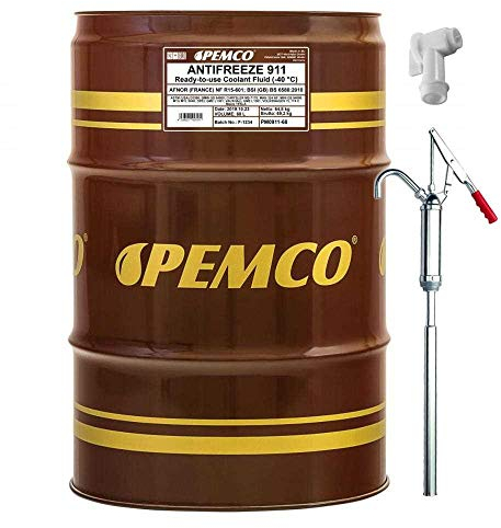 60L PEMCO Antifreeze 911 Kühlerfrostschutz blau Fertiggemisch Typ G11 Handpumpe