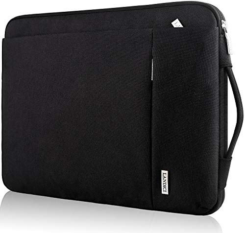 LANDICI Laptop Sleeve Case 11 11.6 12 Zoll, 360° Schutzhülle Tablet Cover Tasche Kompatibel mit iPad Pro 12.9 2021, Microsoft Surface Pro 7 8 9/Go 2 3, Acer Hp ASUS Chromebook , Schwarz