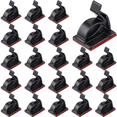 Maitys 120 Pcs Outdoor Cable Clips Adhesive Wire Holder, Small, Black | Cord Management Clips Sticky Cord Holder Cable Hooks Organizers for Christmas Fairy Hanging Light Home Decoration