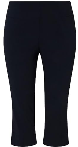 Ulla Popken Bengalin-Capri Pantalones, Blauschwarz, 56W / 32L para Mujer