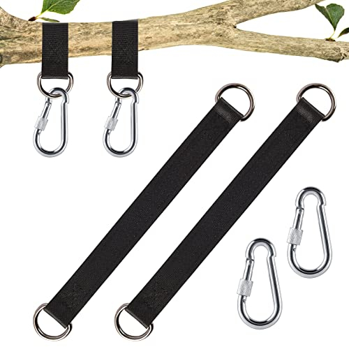 Hängematten Befestigung, 2 Stück Swing Hanging Kit Schaukel Befestigung Schaukel Aufhängung Befestigung Nylon Hanging Gurt mit 2 Schwerlast Karabinern und D-Ringen für Schaukel Hängematten