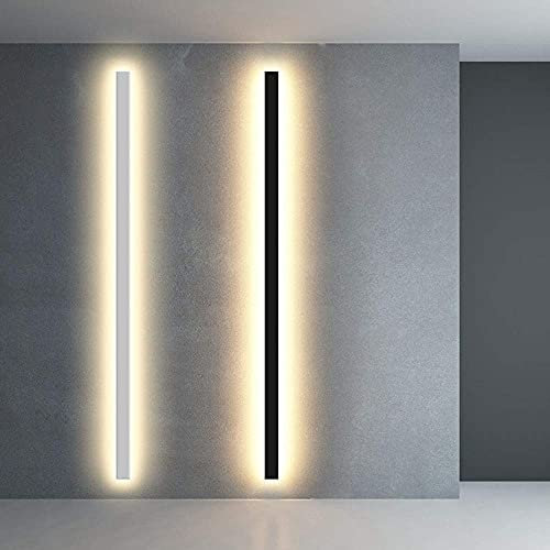 Moderne LED Wandleuchte Innen Schwarz Wandlampe Aluminium Acryl Up&Down Spiegelleuchte Lange Lichtleiste Warmweiß 3000K für Badzimmer Schlafzimmer Wohnzimmer Treppen Wandbeleuchtung (White,80cm)