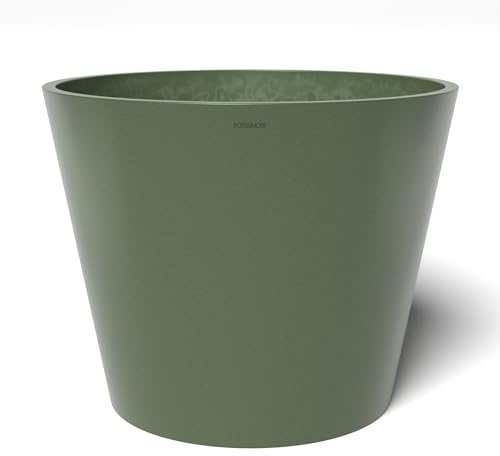 POTS&More Pflanztopf Conico 50 (ø 50 cm, runde Form, Farbe Olivgrün, Höhe 40,5 cm, Übertopf Kunststoff, für Zimmerpflanzen) VP015004