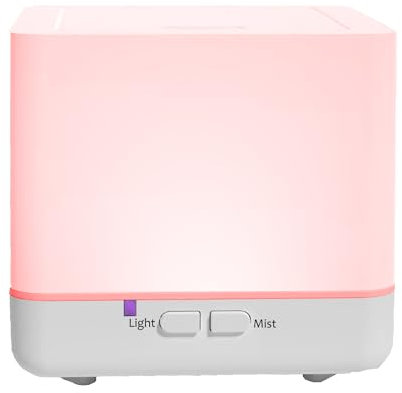 Maiborna Diffusor für ätherisches Öl, 300 ml, weiß, süßer Luftbefeuchter mit Cool Mist, Auto Off, 7 Farben Nachtlicht, 3 in 1 tragbarer Aroma-Diffusor für Schlafzimmer/Büro/Zuhause