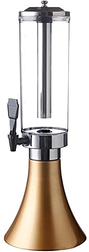 Distributeur d'eau, Distributeur Tour bière 3L, Distributeur Tour Boissons Transparent avec Tube Glace Amovible Acier Inoxydable lumières LED pour Bar, fêtes, Buffet, Restaurant