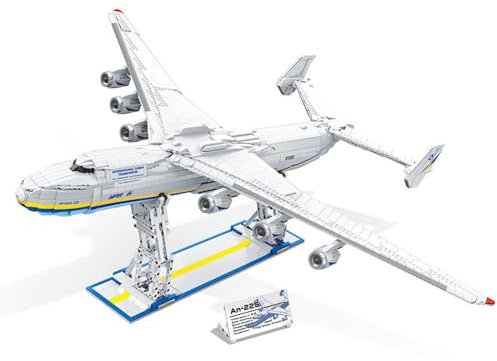 barweer Technik 1/84 Antonov An-225 Mriya Transport Klemmbausteine, Militär Flugzeug Klemmbausteine,WW2 Groß Transporter Modelle für Sammler,Hubschrauber Bausteine für Erwachsene,57014 (5350 Teile)