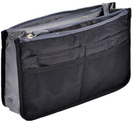 GXGM 1 Pièce Organisateur sac,Organiseur de Sac à Main Abordable pour Femme,Organiseur Extensible Pratique avec Clips Poussoirs et Compartiments à Accès Rapide, Transfert Rapide et Facile (Noir)