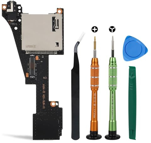 OCTODER HEG-SUB-01 - Lettore di schede di gioco di ricambio con porta jack per cuffie, parte di riparazione per Nintendo Switch OLED con strumenti di riparazione,