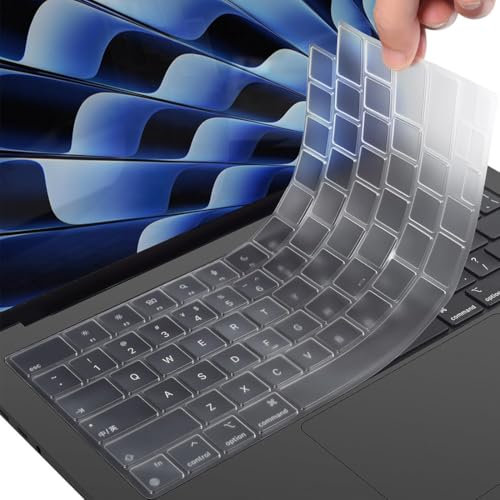 XENQITO 1 Pcs Tastaturschutz Kompatibel für 2022 MacBook Air 13,6/Air M2 A2681, 2021 Mac Pro 14/Pro 16 Pro/Max A2442 A2485 Ultra Dünn Keyboard Cover, US-Layout