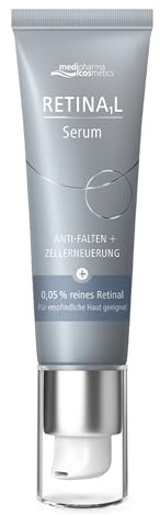 Retinal Serum - Anti-Aging Pflege - mit 0,05% reinem Retinal - reduziert Falten & strafft die Haut - reguliert Pigment- und Altersflecken - für empfindliche Haut - von medipharma cosmetics