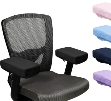 SPRING SEAON Armlehnen Polster Armlehnenschoner Armlehnenbezug Gaming Stuhl Bezug Office Chair Cover Bezug Bürostuhl 2 Stück Universelle rutschfeste Armlehnenpolster (schwarz)