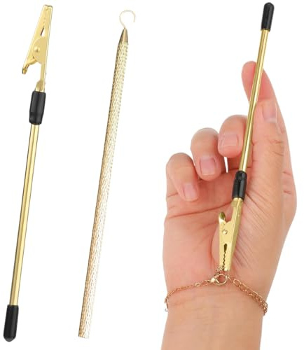 Set med 2 armbandsfästen, armbandsbeslag, krokar och fästklipp för snabbkoppling av bärbara smyckesspännen, för halsband, armband, klocka, dragkedja (guld)
