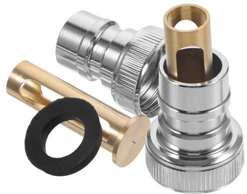 HYTROVE Automatic Washer Water Stopper and Quick-fit Attachment Kit 2pcs, Copper Plated Snap Coupling Adapter for Washing Machine Valve Connection, Water Flow Control for Laundry Use