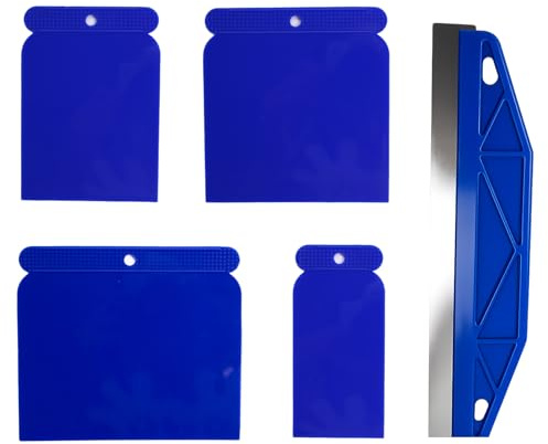 Paint Trim Guard Tool 12 Inch,Stainless Steel Paint Shield with 4 Plastic Scrapers for Cutting in, Paint Edging, Wallpaper Smoothing, Skirting Boards, Ceilings, Walls, and Window Frame Painting